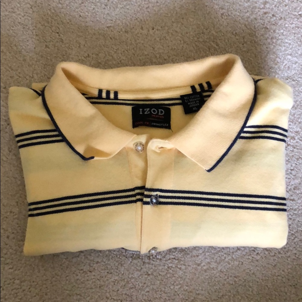 Izod XL yellow and black short sleeve polo